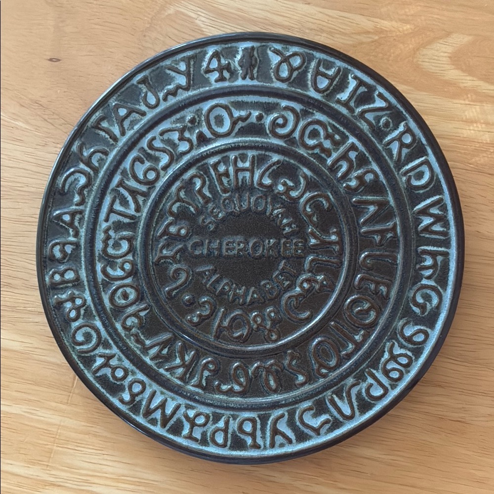 Frankoma Pottery Sequoyah Cherokee 
Alphabet 6” EUC